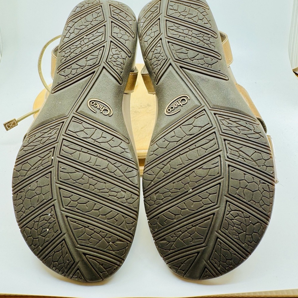 Chaco Sandals Shoes Womens 7 Sage Brown Leather Strappy Gladiator Comfort - Picture 6 of 7